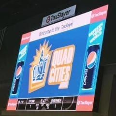 The new 2019 QuadCities.com banner at the TaxSlayer Center