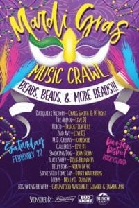 Mardi Gras Music Crawl in Downtown Rock Island