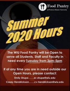 Western Illinois University Food Pantry Announces Summer Hours
