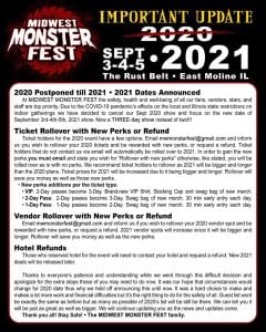 East Moline's Midwest Monster Fest Postponed Until 2021