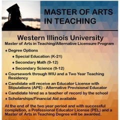 Western Illinois University Offering Master of Arts in Teaching