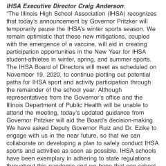 BREAKING NEWS: Illinois High School Sports Put On Hold, Return Time Uncertain