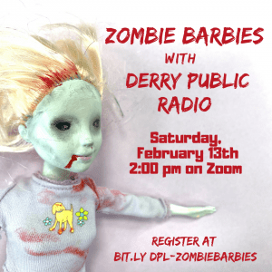 Davenport Library Partners With Stephen King Podcast on Zombie Barbie Event for Valentine’s Feb. 13