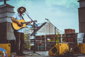 Chicago Farmer playing at the 2019 Dawn and On Music Festival.