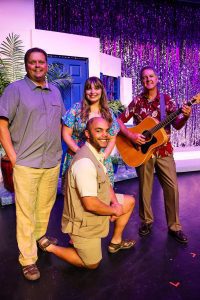 David Miller, left, Liv Lyman, David Baxter and Mark McGinn on the Prospect Park theater stage.