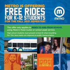 Metro Offering FREE Bus Rides For K-12 Students This Fall!