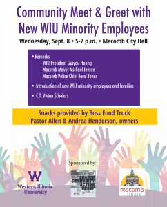 Community Meet and Greet for New Western Illinois University Minority Employees Set for Sept. 8