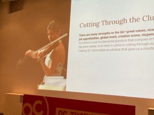 QCSO concertmaster Naha Greenholtz was pictured in part of the presentation from Resonance for the "QC, That's Where!" campaign.