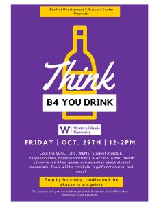 'Think B4 You Drink' Event Oct. 29 at Western Illinois University