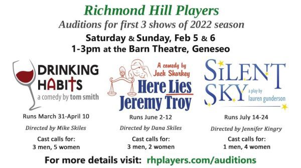 Richmond Hill Auditions Slated for Saturday and Sunday