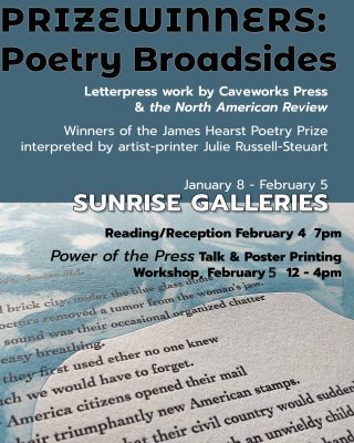 New Poetry Broadsides Exhibit On Display at Muscatine's Sunrise Galleries