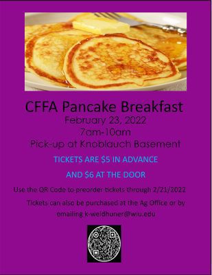 Western Illinois University Collegiate FFA Chapter Plans Feb. 23 Pancake Breakfast