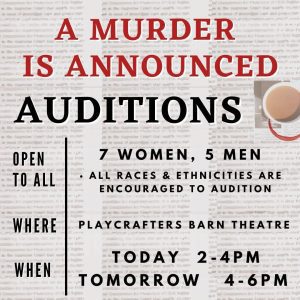 Auditions For Murder This Weekend