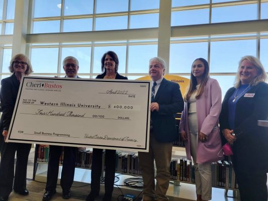 Illinois Congresswoman Bustos Presents $400,000 Check to Western Illinois University Quad-Cities Campus