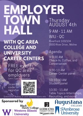 Western Illinois University in Collaboration with Local Quad Cities Higher Education Organizations to Host an Employer Town Hall