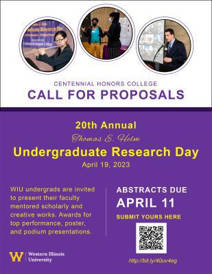 Western Illinois University Deadline Extended for Undergraduate Research Day Abstracts