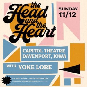 Capitol Theatre Brings The Head and the Heart to Davenport November 12