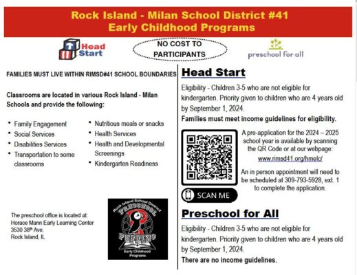 Rock Island Preschool For All Applications Now Being Accepted