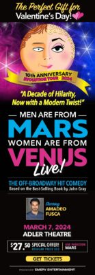 Men Are From Mars, Women Are From Venus Coming To Iowa's Adler Theatre