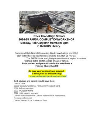 Rock Island Schools Hosting FAFSA Workshop Tonight