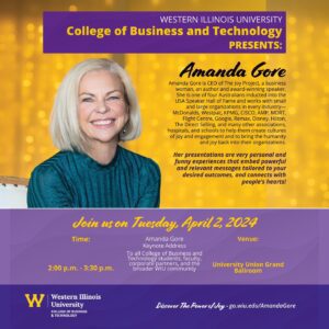 Western Illinois University CBT to Host Keynote Speaker Amanda Gore Today