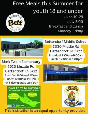 Free Meals Available All Summer For Bettendorf Students