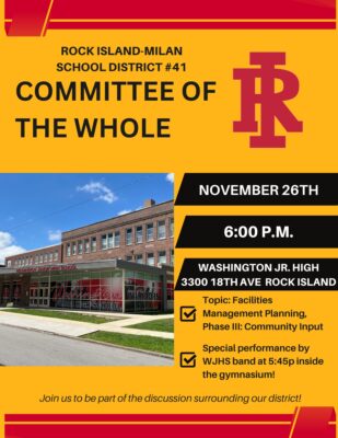 Rock Island Schools Committee Of The Whole Meeting At Washington Tonight