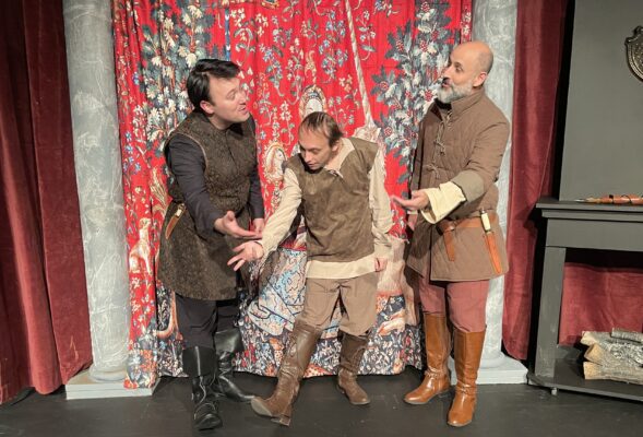 Tyler Henning, left, Jacob Lund and Matt Walsh in "The Lion in Winter," running Nov. 21-Dec. 6.