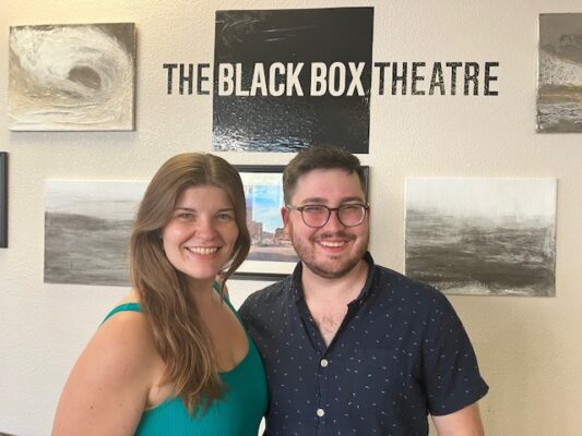 Alexander Richardson and his wife Sydney at Black Box Theatre, Moline. (Photo by Jonathan Turner).