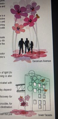 Part of the Skunk Control design concepts for the Moline "Tapestry" public art project.