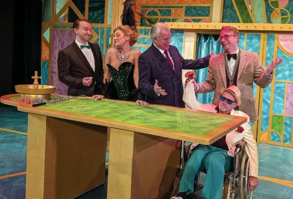 "Lucky Stiff" features (L-R) Kyle DeFauw, Cara Chumbley, Paul Gregory Nelson, Bobby Becher and Brad Hauskins.