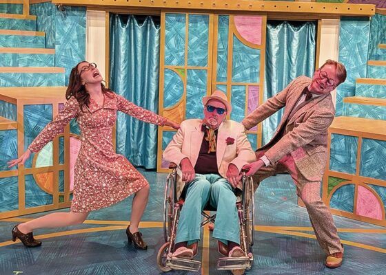 Megan Mistretta, Brad Hauskins and Bobby Becher in Circa '21's new "Lucky Stiff."