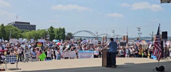 A scene from the "No Kings" rally at Schwiebert Park, Rock Island, on June 14, 2025.