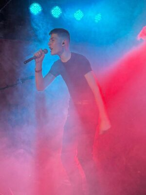 Dom Stutenberg, lead singer for 7 Ark, in concert.