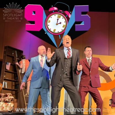 Spotlight's "9 to 5" features Kevin Pieper (center), with Mark Kulhavy and Eric Finch.