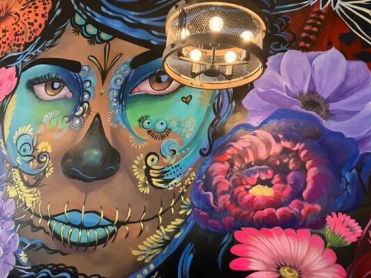 Sallows included ceiling painting as part of her Corazon artwork (photo by Jonathan Turner).