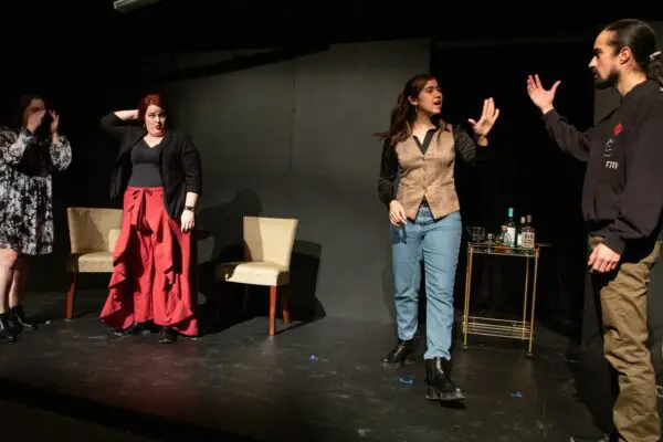 Elizabeth Melville (left), Emmalee Hilburn, Celeaciya Olvera, and Esteban Lopez in "Coin Toss."