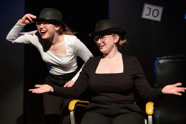 Elane Edwards (left) and Adrienne Evans in "Narrator Needed."