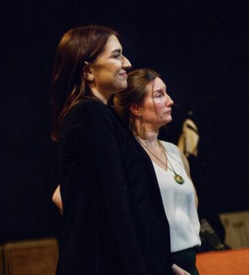 Leslie Day, left, and Stephanie Burrough in the new Playcrafcters production, directed by Jeremy Mahr.