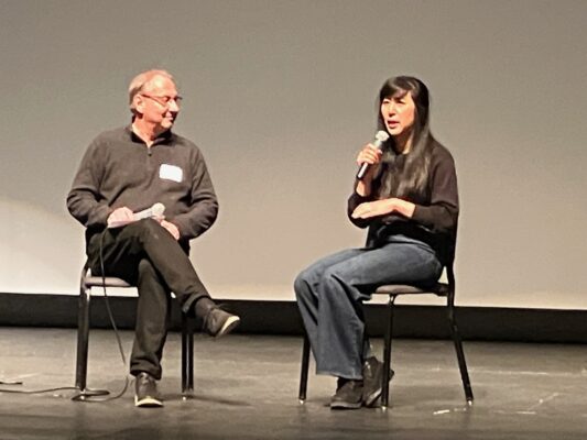 Los Angeles Times environmental reporter Rosanna Xia spoke with Moline-based filmmaker Kelly Rundle on Jan. 25, 2026, after the showing of her 2024 documentary, "Out of Plain Sight" at Galvin on the St. Ambrose University campus (photo by Jonathan Turner).