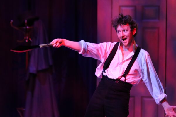 Dan Hale plays Dr. Jekyll and Mr. Hyde in the new one-man production of "Strange Case," at Galvin Fine Arts Center, Davenport, March 28 at 7 p.m. (photo by Miranda Richards).