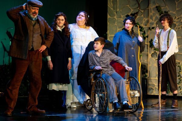 Joe Urbaitis (left), Abigail Bennett, Marissa Elliott, Christopher Peake, Heather Foss, and Danny Hauskins