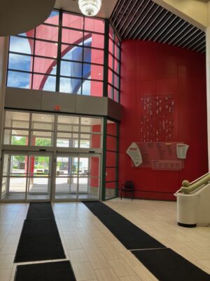 The current Bettendorf Public Library lobby (photo by Jonathan Turner).