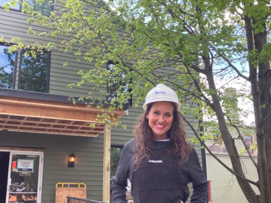 Building co-owner Michelle Russell pictured May 6, 2026 (photo by Jonathan Turner).