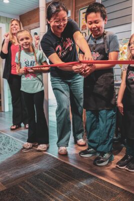 The ribbon cutting at Little Judy's in Galesburg.