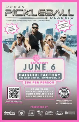 Fool House and Urban Pickleball Classic Set for June 6 in Downtown Davenport