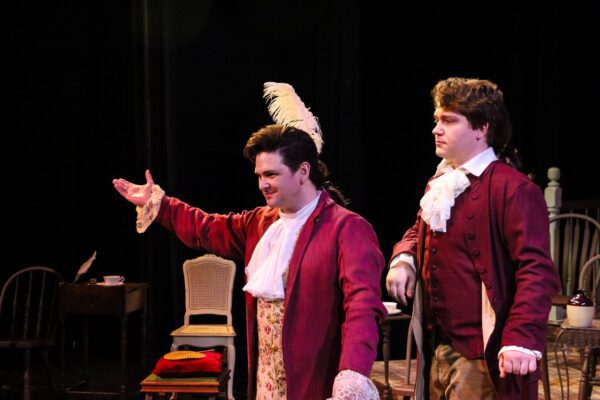 Matthew Call (left) as Adams and Thayne Lamb as Jefferson.