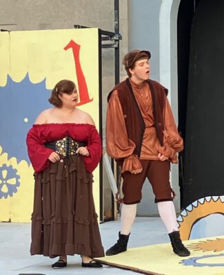 Storm Marie Baca and Christian Wellner in "Love's Labour's Lost" (photo by Jonathan Turner).
