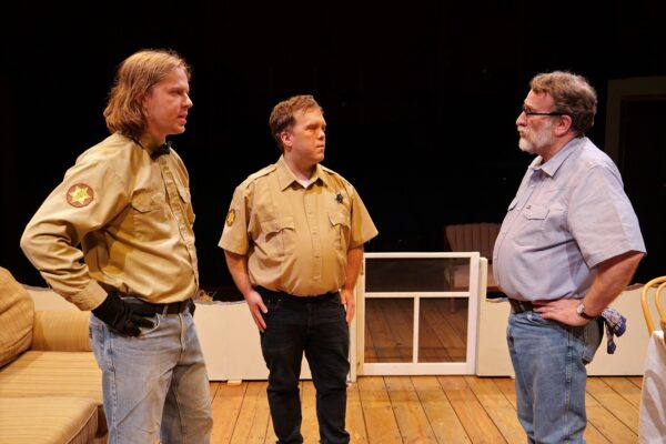 Perin Royalty, left, Alex Claus, and Gary Talsky in "The Rainmaker" at Richmond Hill, Geneseo.